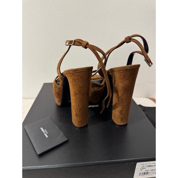 SAINT LAURENT JODIE PLATFORM SANDALS IN SUEDE LAND BNIB 39 - Picture 9 of 11